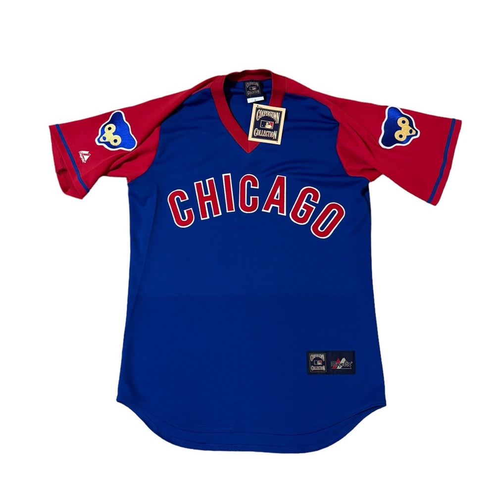 Vintage NWT CoopersTown Collection Cubs Jersey Mens Medium Chicago MLB USA Made